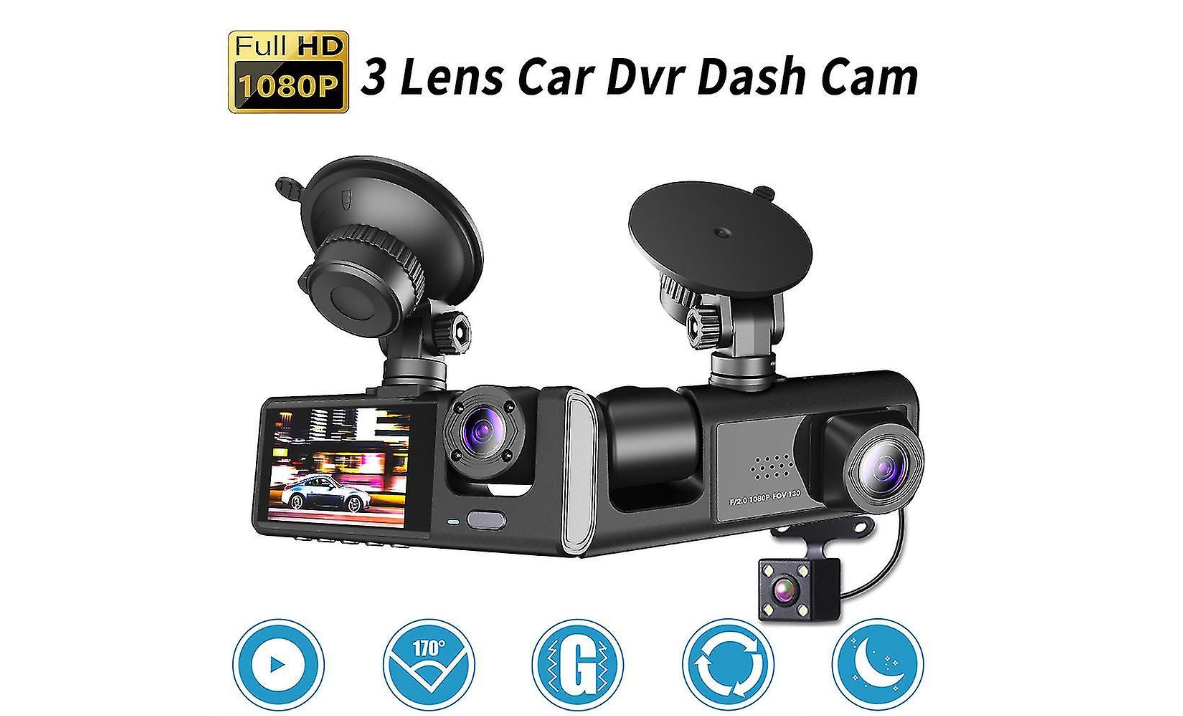 3 Channel HD 1080P 1080P Video Recorder Dashcam DVR Black Box
